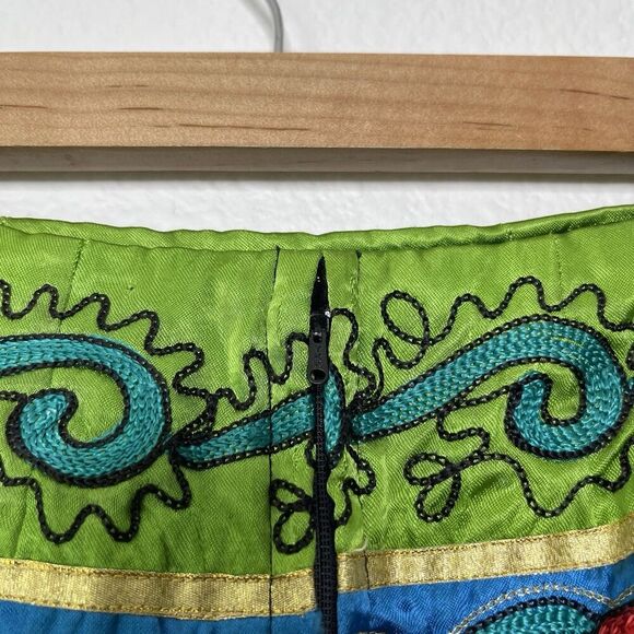 Vintage Sandy Starkman Skirt Sz 8 Green Pencil Gypsie Fairy Boho Whimsical Funky - Picture 5 of 9